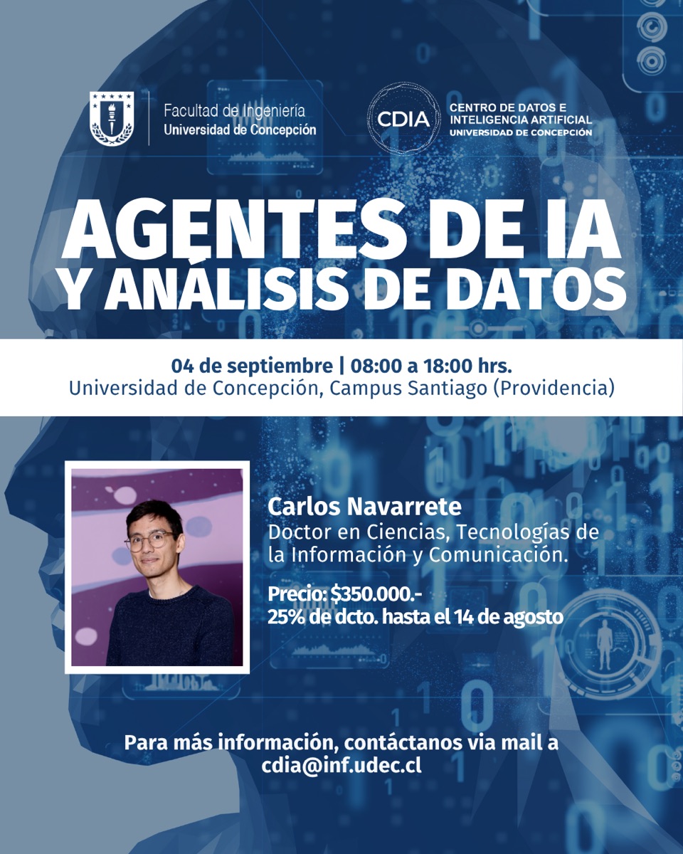 Afiche de Agentes de IA y análisis de datos